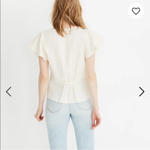 Madewell Linen Carmelina Flutter-Sleeve Top - Picture 3 of 4